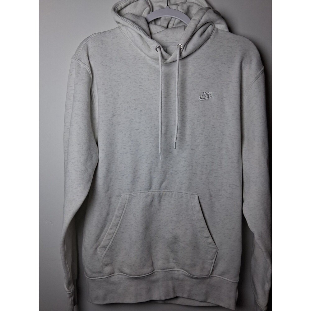 Nike Sports Club Fleece Pullover Hoodie Birch Gray Heather Men's size Small